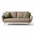 Bank van stof met groene kussens afmeting 190 x 80 x 85cm