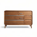 Houten dressoir met zilverkleurige handgrepen 150 x 45 x 75cm