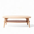 Lichte eikenhouten salontafel met onderblad 120 x 60 x 40cm