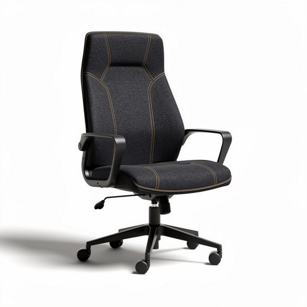 Bureaustoel met verstelbare zithoogte en zwarte stofafwerking 60 x 60 x 120cm