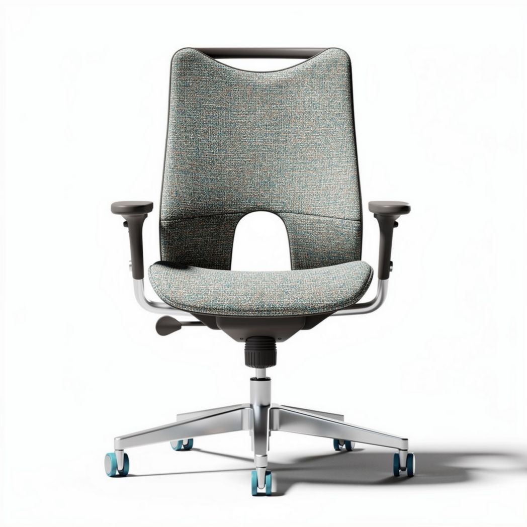 Bureaustoel met stoffen bekleding en verstelbare zitting in grijs 50 x 60 x 100cm