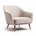 Lichtgrijze stoffen fauteuil met houten poten 80 x 80 x 75 cm